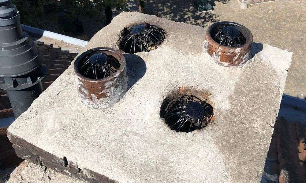 Nieuwe schoorsteen plaat gemaakt